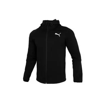 Puma Solid Color Logo Casual Sports Hoodie Men Jackets Black 588889-01 S