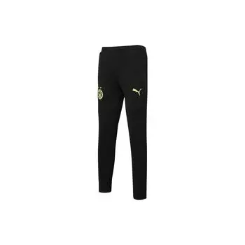 Puma Solid Color Logo Patch Straight Casual Pants Unisex Bottoms Black 759082-05