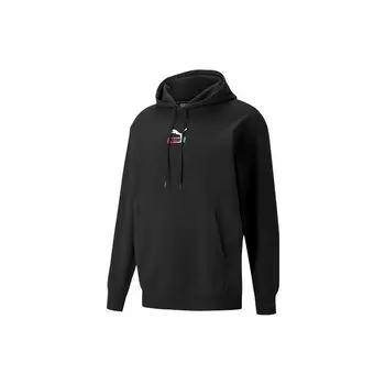 Puma Однотонная толстовка с длинным рукавом с принтом логотипа, мужская толстовка с капюшоном, черная 535303-01 M