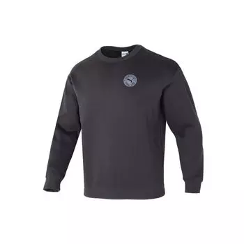 Puma Solid Logo Pullover Long Sleeve Sweatshirt Unisex Sweatshirts Black 627878-75 S
