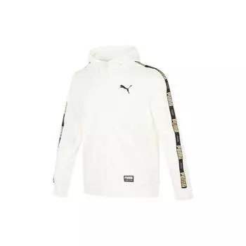 Puma Сплошная полосатая куртка с логотипом и надписью на молнии с капюшоном унисекс, верхняя одежда, белый цвет 539532-93 XL