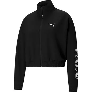 Puma Современная спортивная куртка с принтом букв и воротником-стойкой, женская куртка черного цвета 588732-01 S