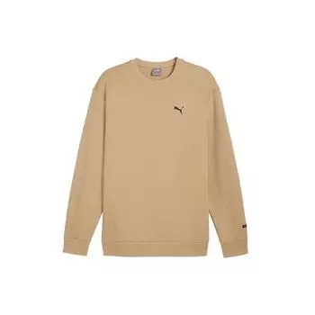 Puma Сплошной цвет логотипа Повседневный свободный трикотажный свитер с круглым вырезом Мужской свитшот Хаки 681288-83 XL