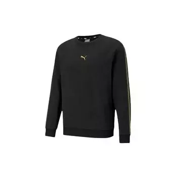 Puma сплошной цвет на флисовой подкладке повседневный свитшот с круглым вырезом мужские топы черный 587665-01 S