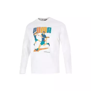Puma Спорт на открытом воздухе с логотипом, прочная дышащая повседневная толстовка с капюшоном для мужчин, белые топы, белый 538658-02 XXL