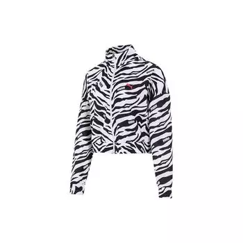 Puma Спортивная куртка с воротником-стойкой и принтом зебры, женская куртка, черная 846282-02 M