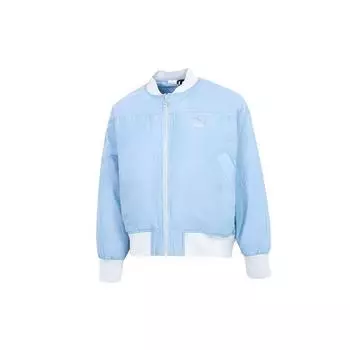 Puma Спортивная повседневная теплая однотонная куртка-пуховик с бейсбольным воротником женская куртка синяя 535585-79 M