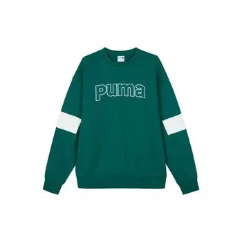 Puma Спортивный повседневный американский пуловер с принтом букв, мужская толстовка, зеленая 623427-43 L