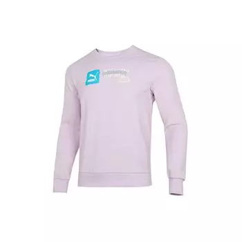 Puma Спортивный пуловер с логотипом и принтом, мужские топы, фиолетовый 536304-17 S