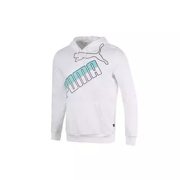 Puma Sports Casual Colorblock Logo Print Мужская вязаная толстовка с капюшоном Топы Белый 588667-02