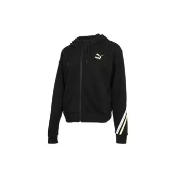 Puma Sports Casual Hooded Knit Cardigan Jacket Women Jacket Black 531077-01 S