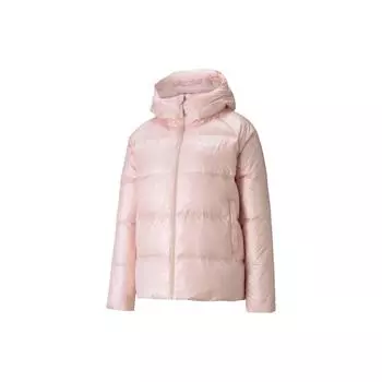 Puma Sports Lifestyle Series Logo Print Shiny Letter Hooded Down Jacket Women Upperwear Lotus-Pink 846360-36 M