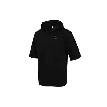 Puma Sporty Casual Hooded Short Sleeve Jacket Men Jackets Black 533733-01 S