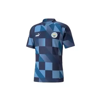 Puma Ss23 Check Brand Logo Printed Short Sleeve T-Shirt Men Tops Blue 769466-12