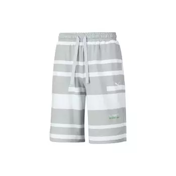 Puma Ss23 Dream Pack Series Полосатый принт Шнуровка Свободные повседневные шорты унисекс шорты светло-серые 539987-10 S