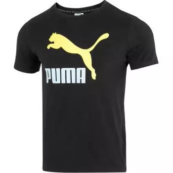 Puma SS24 Логотип Печать Круглый вырез Футболка Мужские Топы Черный 621980-74 L