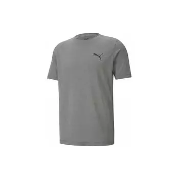 Футболка Puma Ss24 Solid Logo Casual Fashion Sports с круглым вырезом и коротким рукавом для мужчин, серая 588866-09 S