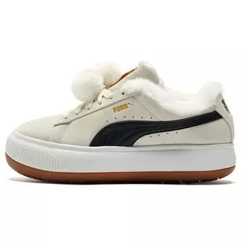 Puma Suede Mayu Fur - Whisper White Black Женские кроссовки Кремовые 385265-01 35.5