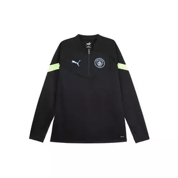 Puma Свитшот Mcfc Solid Color Logo Print с круглым вырезом и длинными рукавами, мужской свитшот, черный 767753-11 M