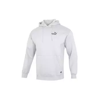 Puma Свободная толстовка с капюшоном с маленьким логотипом, мужская серая 673624-19 XL
