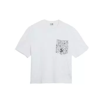 Puma Свободный дышащий свитер с круглым вырезом и психоделическим принтом, футболка с коротким рукавом в американском стиле, футболки унисекс, белый цвет 539502-02 S