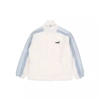 Puma Tape Logo Sherpa Флисовая ветровка Мужская куртка Цвет слоновой кости 848953-93 XL