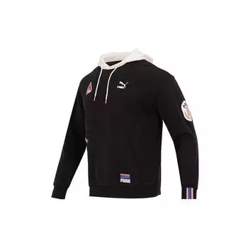 PUMA Team Badge Early Spring Series Спортивный повседневный пуловер с капюшоном Топы унисекс Черный 677377-01 XL