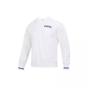 Puma Team Crew Embroidered Logo Sweatshirt Мужские топы Белый 620614-02 XXL