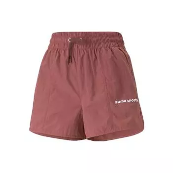 Puma Шорты Team Shorts, однотонные, с вышитым логотипом, на шнурке, стандартные, женские шорты, фиолетовые 620598-49 M