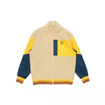 PUMA Теплая куртка из искусственной овчины с логотипом, мужская верхняя одежда цвета хаки 534678-12 S