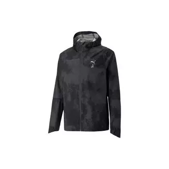 PUMA Тканая куртка с капюшоном и однотонным логотипом, мужская верхняя одежда, черный 523250-51 M