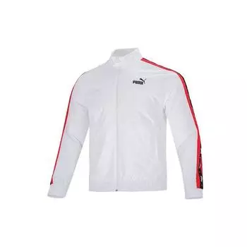 Puma Тканая повседневная спортивная дышащая куртка с воротником-стойкой с блокирующей лентой, мужская верхняя одежда, белая 536780-02 2XL