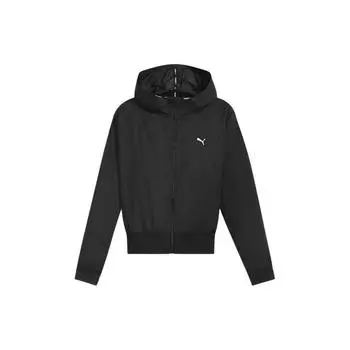 Puma Train Favorite Jacket Однотонная куртка с вышивкой логотипа спереди, капюшоном и длинными рукавами, женская, черная 525692-01 XS
