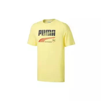 Puma Тренировочная повседневная спортивная футболка с круглым вырезом и коротким рукавом для мужчин, цвет желтый 532704-40 S