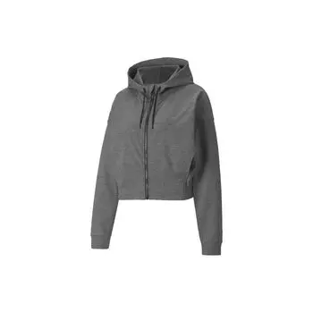 Puma Тренировочная серия однотонная повседневная свободная куртка с капюшоном и длинным рукавом женские куртки серые 521055-01 S