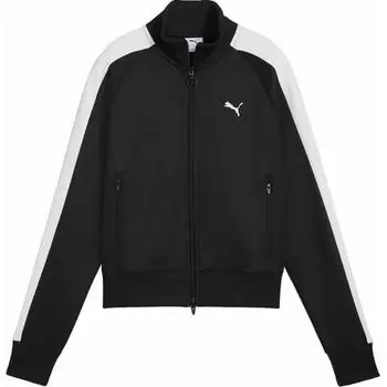 Puma Трикотажная ретро спортивная куртка с цветными блоками и воротником-стойкой на молнии женская куртка черного цвета 631965-01 2XL