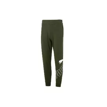 Puma Трикотажные спортивные брюки с односторонним логотипом и средней посадкой, мужские плавки, зеленые 681942-31 S
