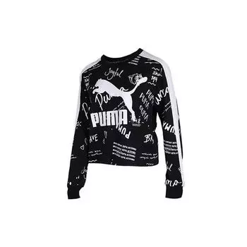 Puma Трикотажный повседневный спортивный пуловер Женские топы Черный 595214-01 L