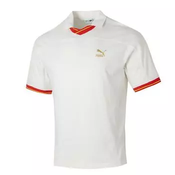 Puma Удобная дышащая футболка с коротким рукавом Color Block, топы унисекс, белая 629228-65 XL