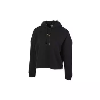 Puma Бархатный пуловер с капюшоном на флисовой подкладке Женские топы Черный 587148-01 L