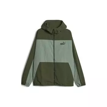 Puma Ветровка с капюшоном и принтом логотипа Мужская куртка зеленая 675387-31 L