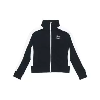 Puma Воротник-стойка, цветной блок, повседневная спортивная куртка в стиле ретро, женская куртка, черная 599143-01 S