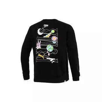 Puma Вязаный пуловер с логотипом на спине, мужские топы, черный 533037-01 M