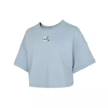 Puma Вышитый логотип с принтом, однотонный, свободный крой, спортивная короткая, повседневная, модная, простая, с круглым вырезом, коротким рукавом, футболка, женские топы, синий цвет 533212-61 L