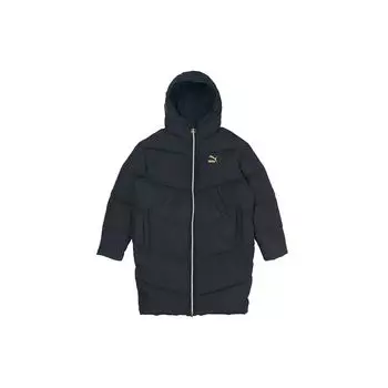 PUMA Warm Mid-Length Sports Hooded Down Jacket Women Jacket Black 530031-01 XL