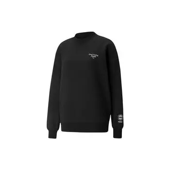 Puma Wellness Club Crew вышитый логотип флисовая толстовка женская толстовка черная 534398-01 M