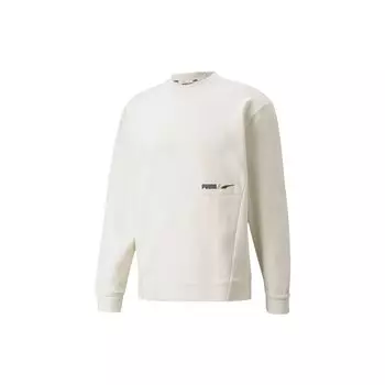 Puma Winterized Crew Logo Спортивный вязаный свитер на флисовой подкладке Мужской свитер цвета слоновой кости 846545-73 XL