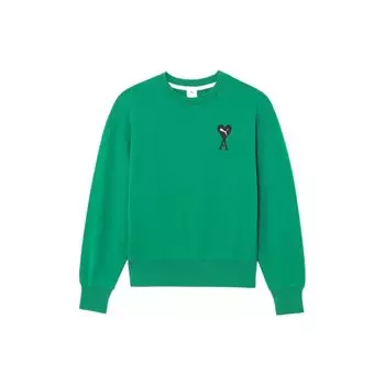 PUMA x AMI AMIPARIS Collaboration Series Heart Logo Однотонный свитшот с круглым вырезом Топы унисекс Мятно-зеленый 534111-96 M