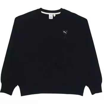 Puma X Amiparis Love Heart Logo Сплошной цвет свитшот с круглым вырезом Мужские топы Черный 534111-01 M