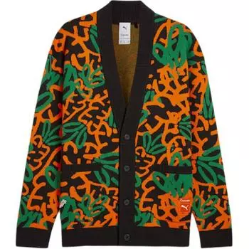 Puma X Carrots Collaboration Ss24 Brand Logo Fashion V-образный вырез с длинным рукавом и пуговицами рубашки унисекс многоцветные 627446-01 S